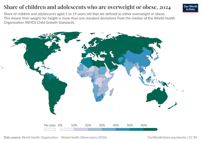 A thumbnail of the "Share of children and adolescents who are overweight or obese" chart
